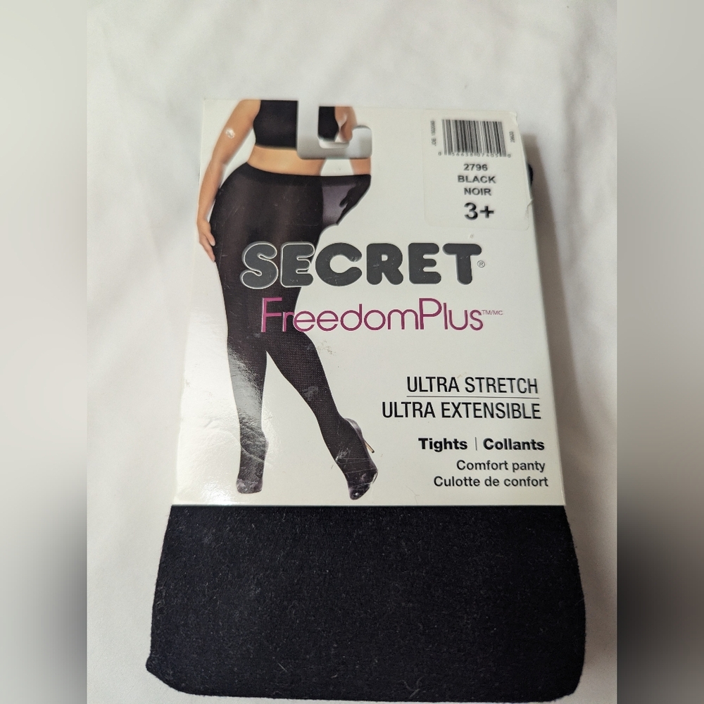 SECRET Black Tights, Freedom Plus ULTRA STRETCH Tights Plus  Size 3x